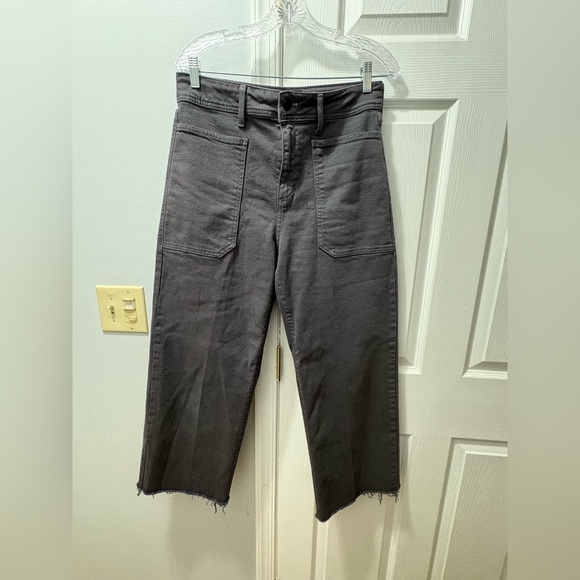 JUST BLACK DENIM high rise utility wide leg jeans in washed charcoal 30 - Picture 2 of 6